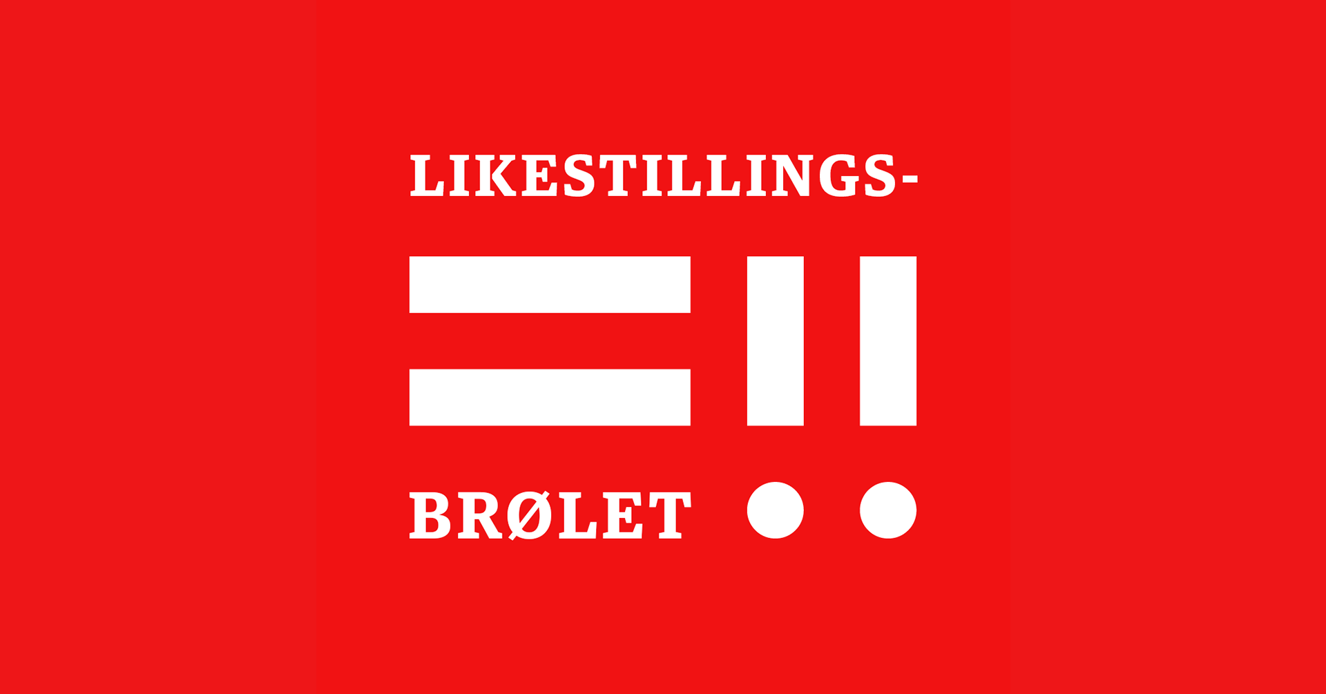 Logoen til LIkestillingsbrølet med rød bakgrunn og hvit skrift.
