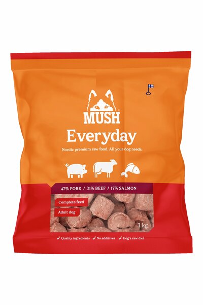 Färskfoder MUSH Everyday Red gris, nöt & lax