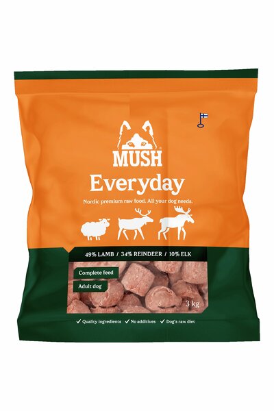 Färskfoder MUSH Everyday Wild lamm, ren & älg
