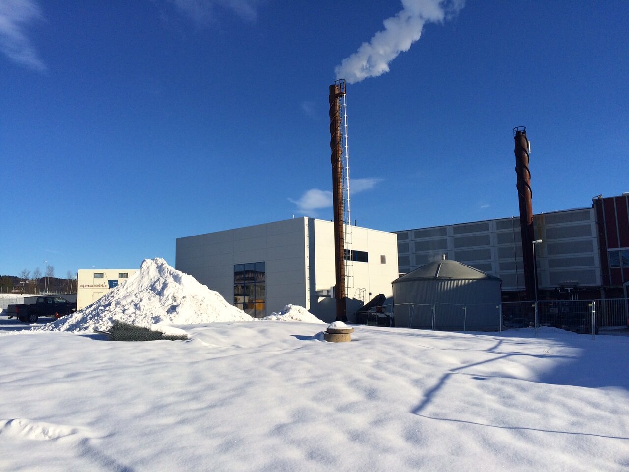Bilde av Oplandske Bioenergis fjernvarmeanlegg på Obio Rudshøgda