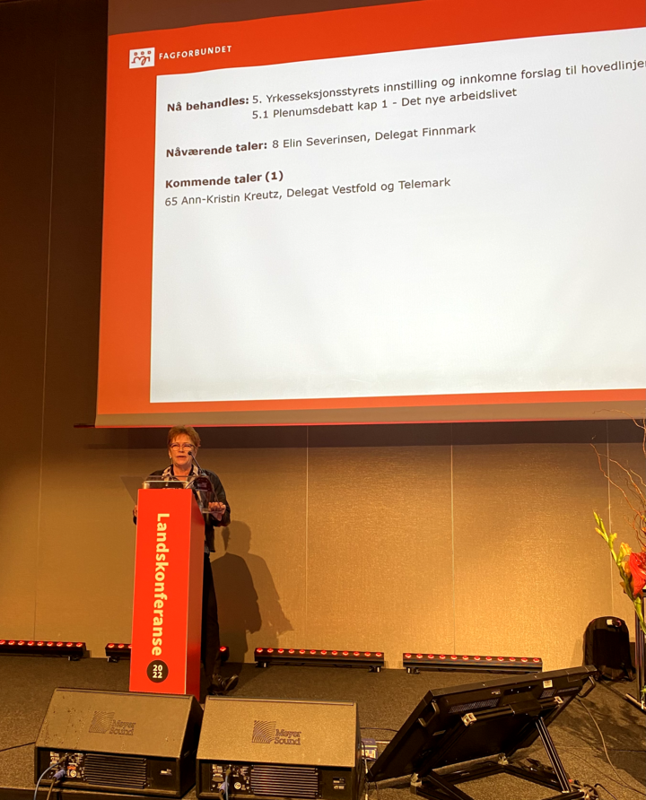 Elin Severinsen, delegat Finnmark, Yrkesseksjon kontor og administrasjon, Landskonferansen 2022