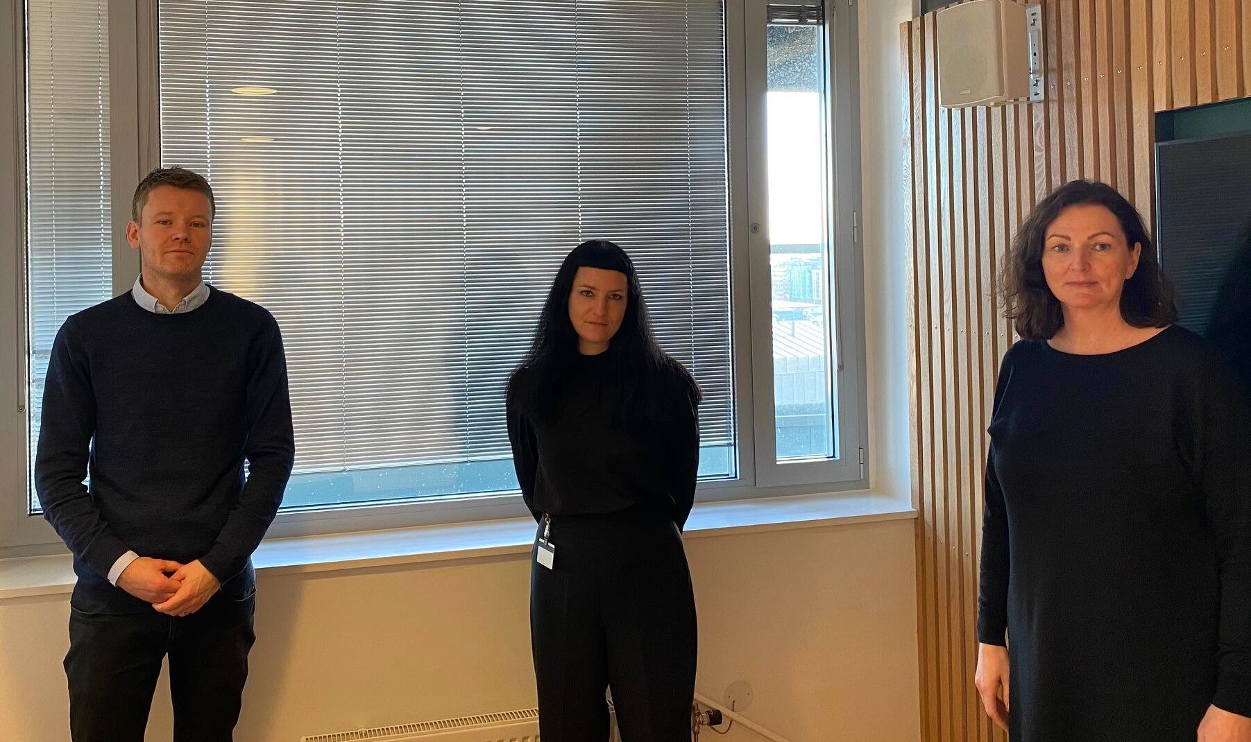 Fagforbundet ved Stian Bryde-Erichsen, Karianne Hansen Heien og Sheila Yndestad (tillitsvalg Bergen Kino) forhandler lønna til kinoansatte med Virke. Hovedoppgjøret 2020. 
