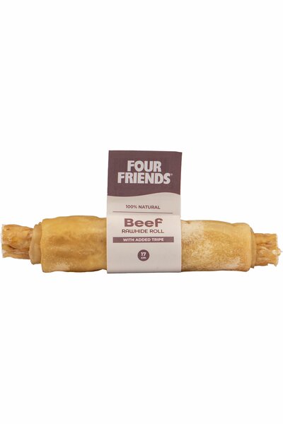 Hundtugg FourFriends Beef Rawhide Roll nöt