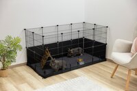 Inomhushage Kerbl Hoppla svart 144x72x72cm