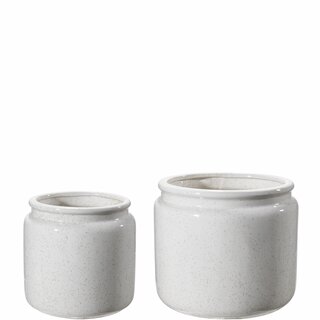 Kruka Krus, s/2, D16/20 H15/17 cm, blank sand vit