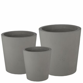 Cementkruka s/3 konisk mörkgrå, m hål.D17/23/29 H17/23/29cm