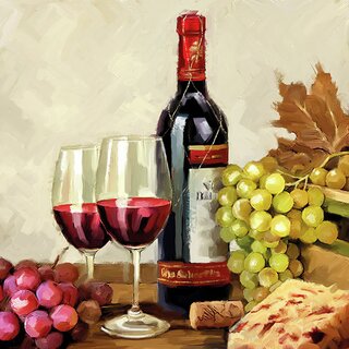 Napkin Lunsj Wine & Grapes