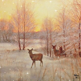 Napkin Lunsj Deer At Sunset