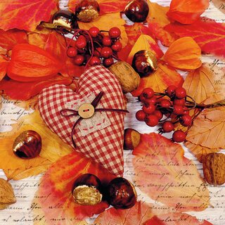 Napkin Lunsj Autumn Heart