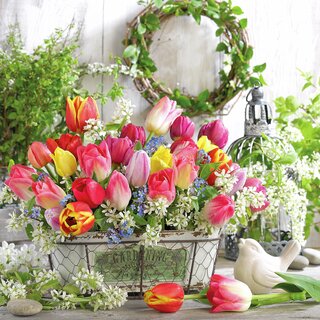 Napkin Lunsj Spring Bouquet