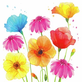 Napkin Lunsj Colourful Summer Flowers