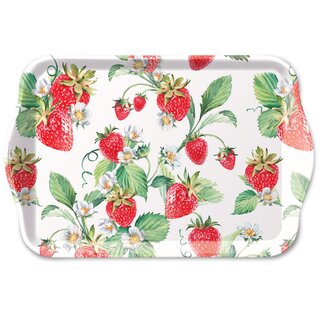 Tray Melamine 13X21cm Garden Strawberries