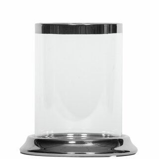 RITA Lyslykt for telys i glass og keramikk D12 H14 cm sølv m/gaveeske