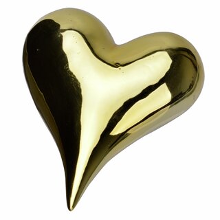 Hjerte porselen  L10 H11 cm gold