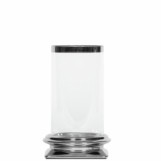 PIA Lyslykt for telys i glass og keramikk D10,5 H17 cm sølv