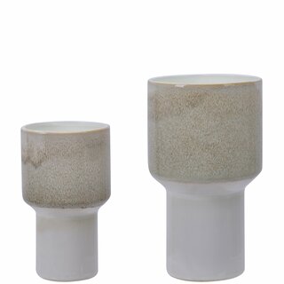 ENVER Potte/vase s/2 D12/16 H22/29 cm white sand P10/14