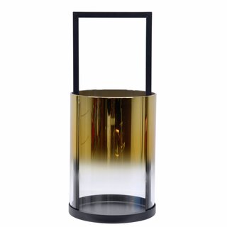 GINTARE Lykt i gyldent glass/metall D15,3 H35,4 cm brown Nedsatt 70%