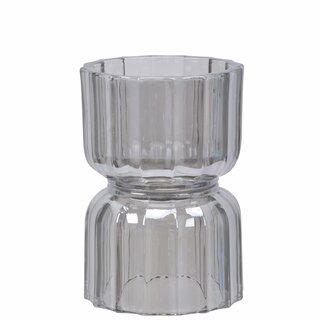 ENRICO Telysholder/amaryllis glass D10,8 H15,3 cm black