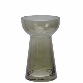 NAILA Vase/hyasint glass D9.4 H14.7 cm grey