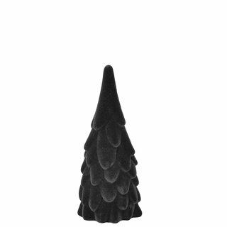Juletre i fløyel D6,5 H16 cm black