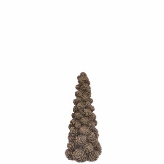 Juletre kongle med glitter poly D6,5 H17 cm brown