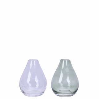 NICK Vase 2 ass D8,5 H11 cm clear/grey