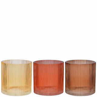 STURE Lykt/vase 3ass D13 H13 golden/amber/brown