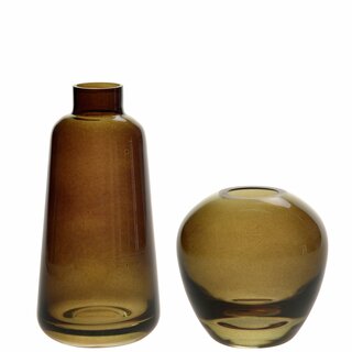 LOKE Vase 2ass D8/6,5 H8/13,5 cm green
