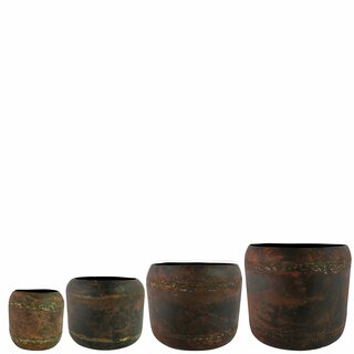 Pot set of 4 Arwin D12/16/21/26 H12/14/18/22 cm rustic black