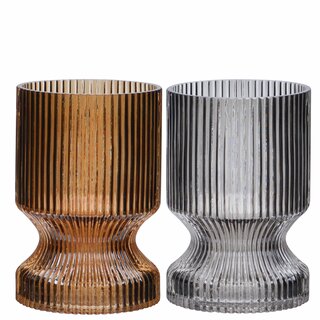 MARGOT Vase 2ass D12 H17,5 cm brown/grey