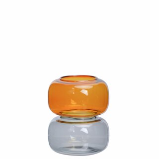 SIDRA Vase D9 H10,5 cm amber/grey