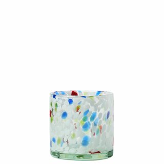 RAHEL Lyslykt/vase D10 H10 cm confetti white