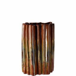 HADI Vase L30 D26,5 H38 cm reactive cognac