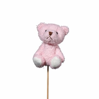 TEDDY Bamse H9 cm på pinne pink