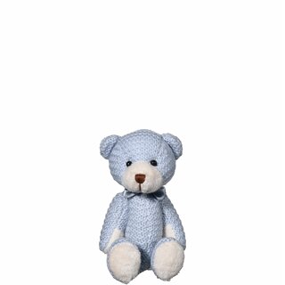 TEDDY Bamse sittende H12 cm blue