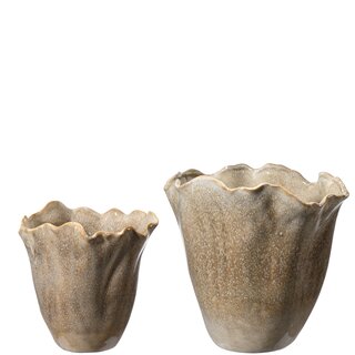FLORENCE Vase/Potte s/2 D21/28 H22/28 cm beige P15/19
