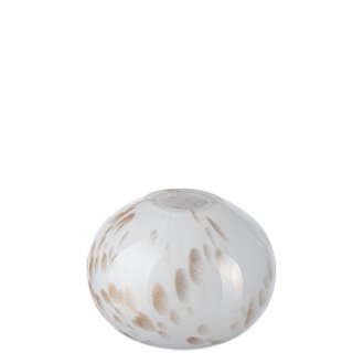 BELLY Vase D9 H7 cm white/gold