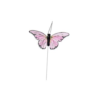 PASTEL Sommerfugl L8 cm på wire rose