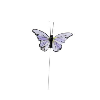 PASTEL Sommerfugl L8 cm på wire lavendel