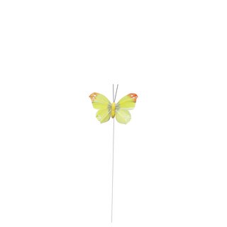 NEO Sommerfugl L8 cm på wire yellow