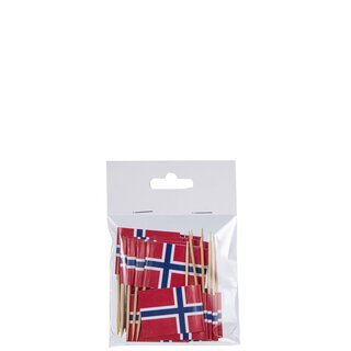 Kakeflagg Norge L4 cm 24pcs/bag