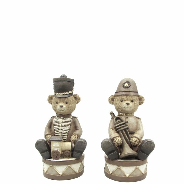 Bamse soldater 2ass L7,5 B6,5 H14,5 cm cream