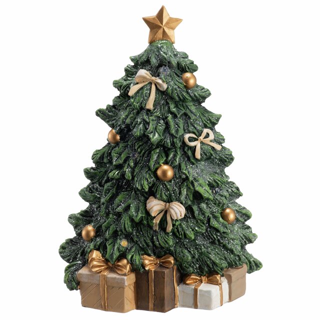 Juletre m/Led D12 H23,5 cm m/bioglitter, green