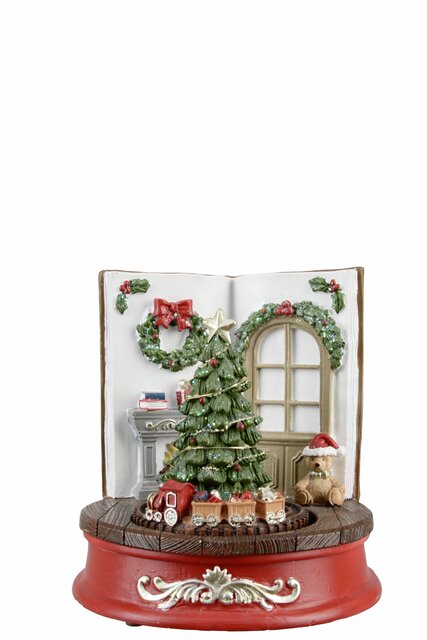 Xmas Tree living room w/music D16,8 H17 cm red