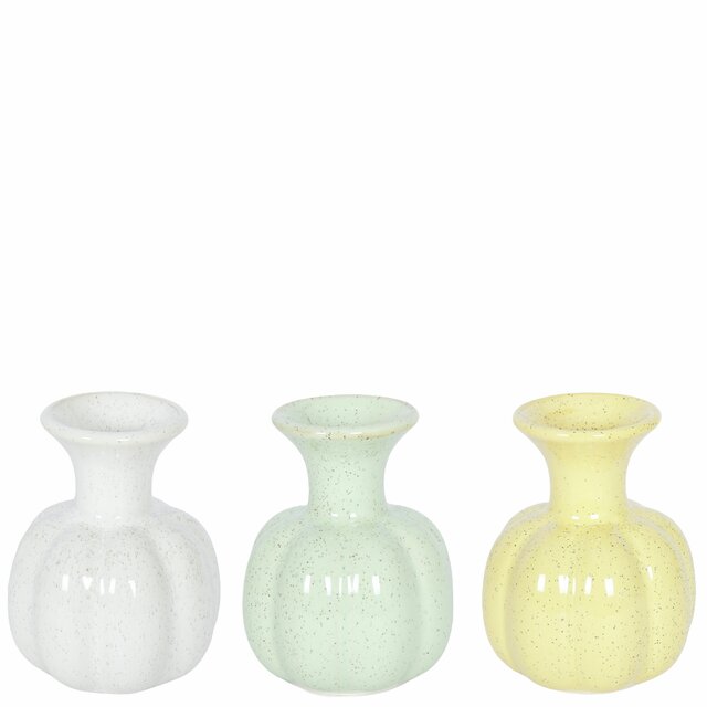 Aven Mini vase s/3/box D8 H10 cm white/green/yellow