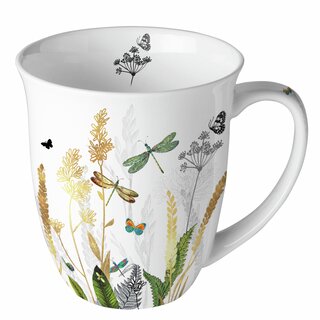 Mug 0.4 L Ornamental Flowers White