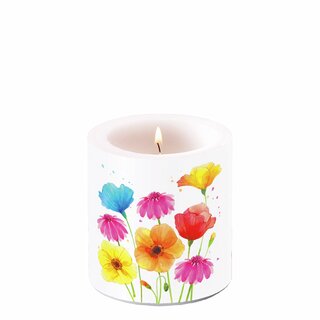 Candle Small Colourful Summer Flowers