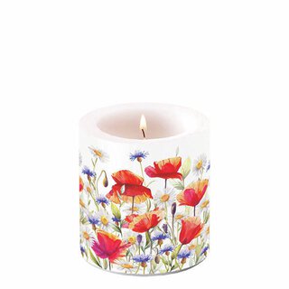 Candle small Poppies and cornflowers