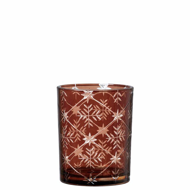 Alfred - Telysholder Glass D10x12,5cm Brun
