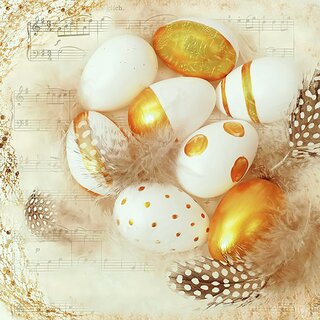 Napkin Lunsj Golden Eggs